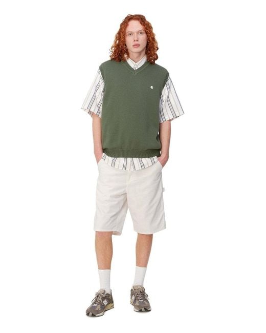 Carhartt White Single Knee Off- Bermuda Shorts for men