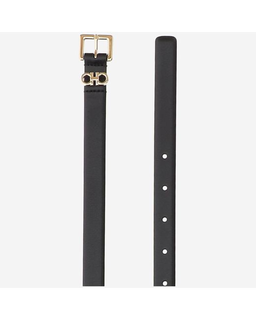 Ferragamo Black Ledergürtel