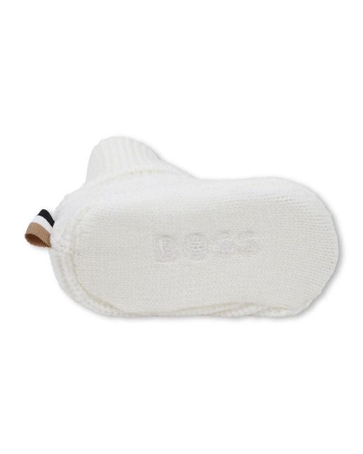 Boss White Hat Set With Slippers