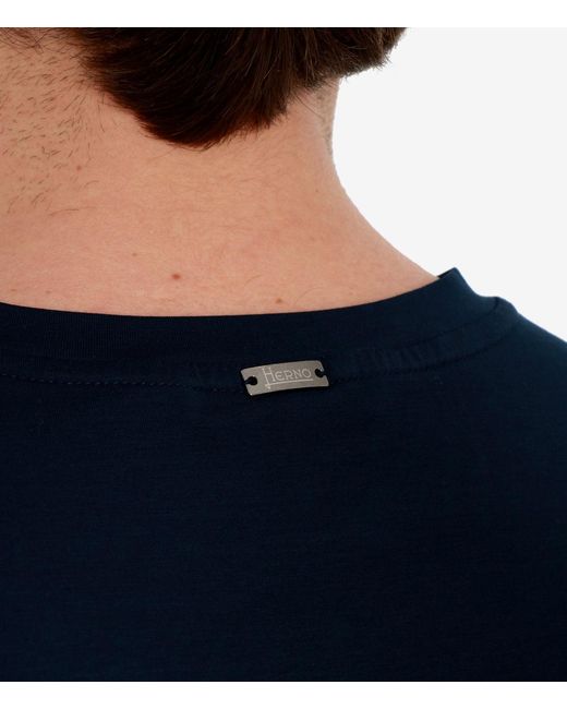 Herno Blue T Shirts And Polos for men