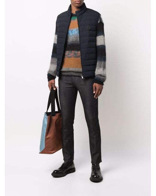 Emporio Armani Blue Daunenweste Mit Reißverschluss