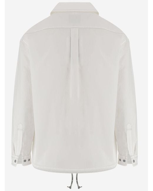 And Wander White Cotton Blend Jacket With Logo