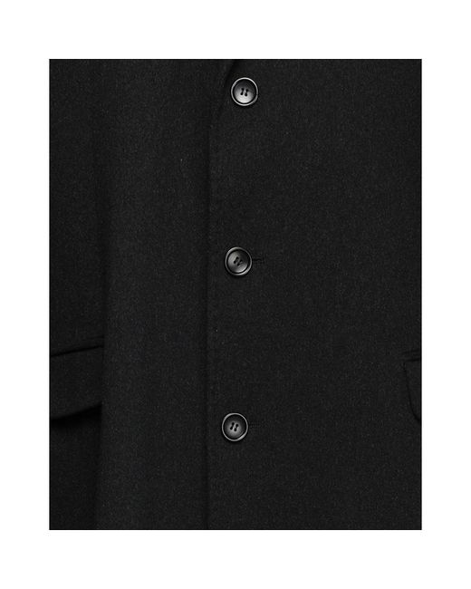 Trussardi Black Wool Coat for men