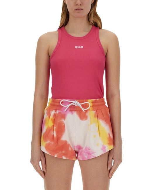 MSGM Red Tops With Logo