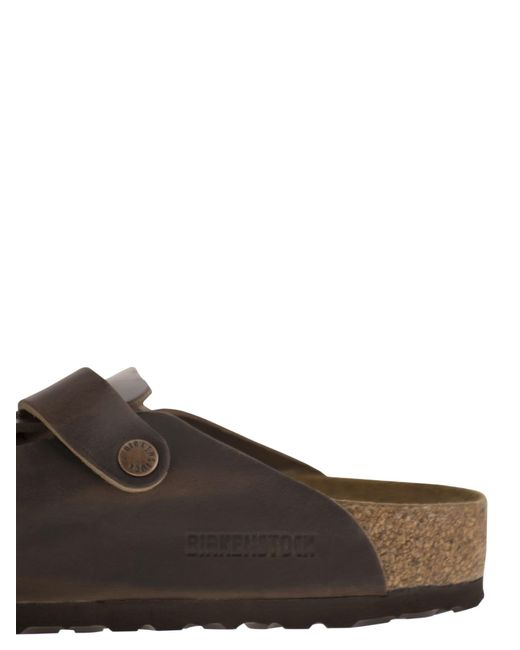 Birkenstock Brown Boston Leder Sabot