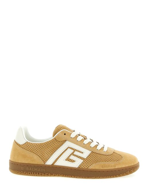 Balmain Metallic Wildleder-Sneaker