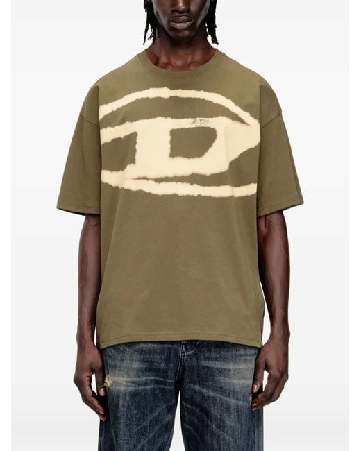 DIESEL Green T Boxt Bleach T Shirt
