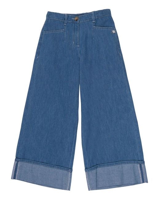 Ermanno Scervino Blue Pantaloni Chambray Chambr