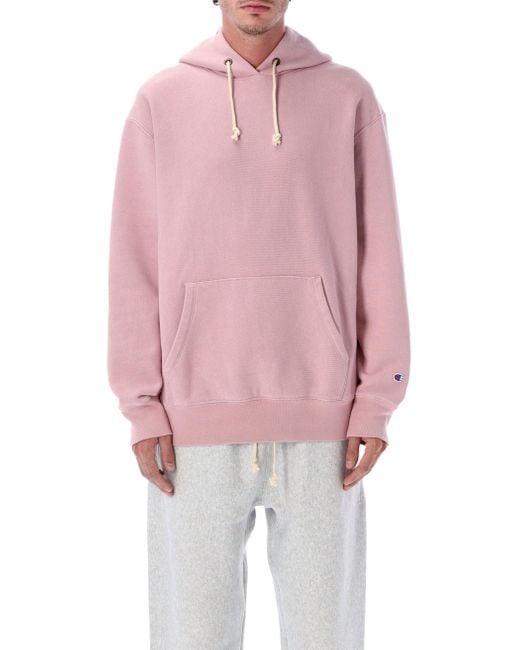 Champion Pink Relaxed-Fit Fleece Hoodie for men