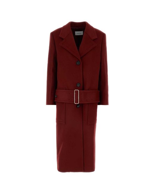 Ferragamo Red Tiziano Wool Blend Coat