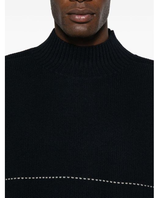 Jersey de lana con cuello redondo de Emporio Armani de hombre de color Blue
