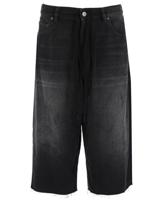 MM6 by Maison Margiela Black Casual Mini Cotton Shorts For for men