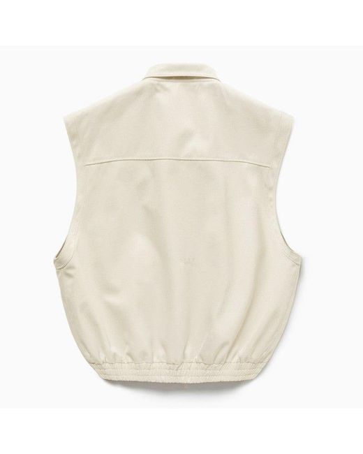 1989 STUDIO Natural Light Cream Gabardine Zip Up Vest