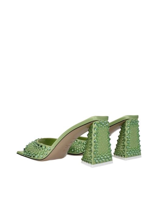 The Attico Green Die Penthouse Sandals Mini Devon Frauen Satingrün/Limette