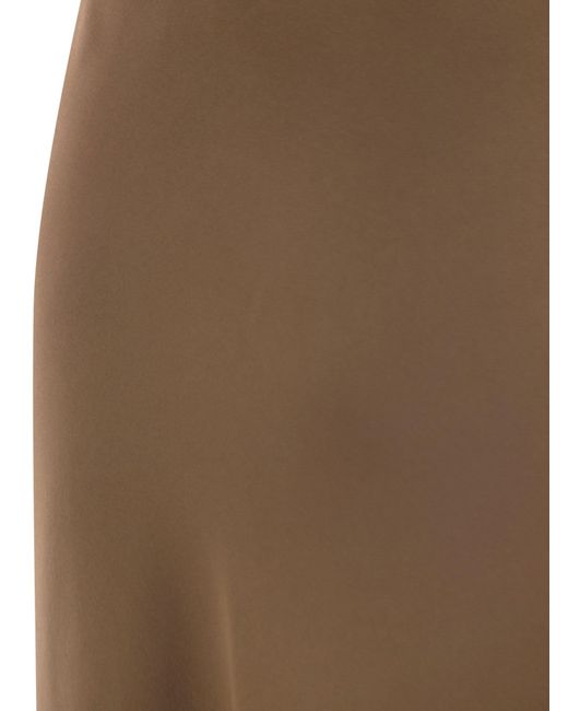 Max Mara Brown Rimini fließender Rock in Envers Satin