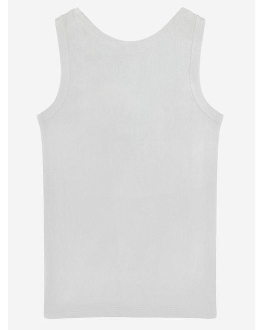 Versace Blue Stretch Cotton Tank Top