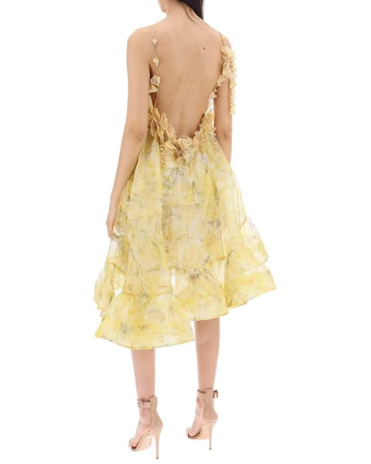 Zimmermann Yellow Asymmetric Mini Dress