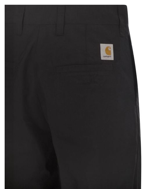 Carhartt Black Chino Trousers With Logo