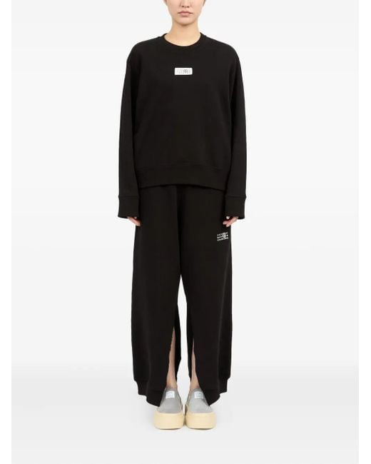 MM6 by Maison Martin Margiela White Sweatshirt mit Logo-Patch