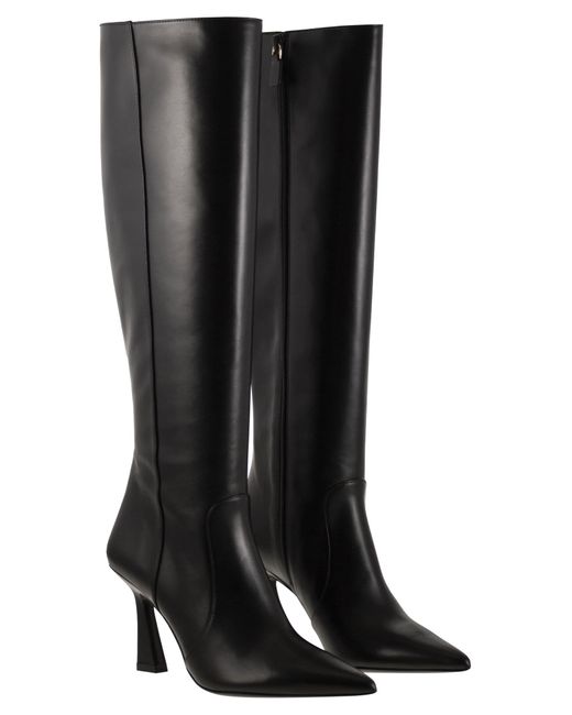 Stuart Weitzman Black Vinnie Lederstiefel