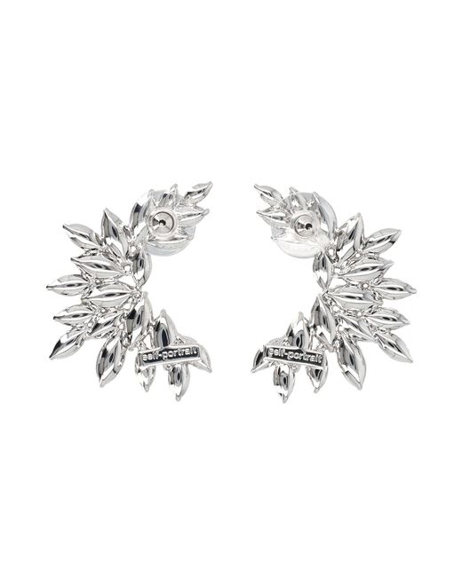 Self-Portrait Metallic Crystal Cuff Earrings