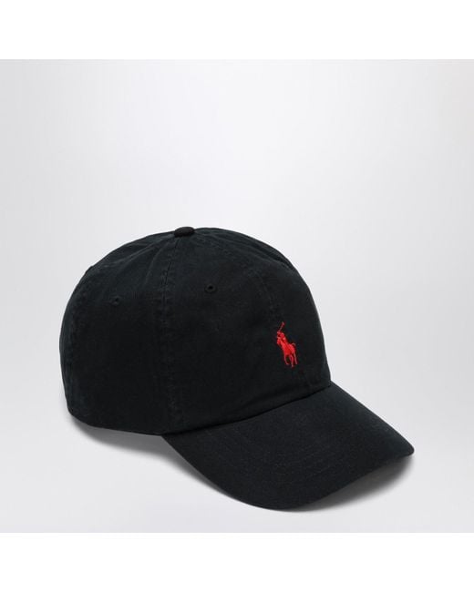 Polo Ralph Lauren Black Cotton Hat With Logo for men