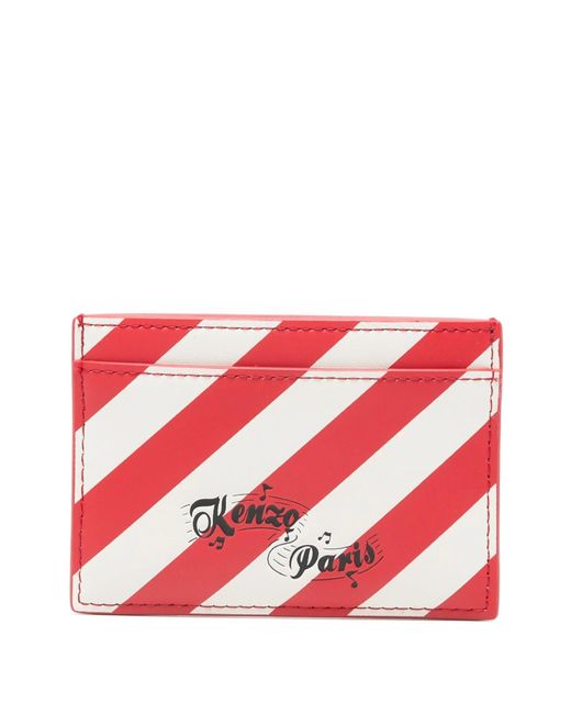 KENZO Gestreiftes Kartenetui in Red für Herren