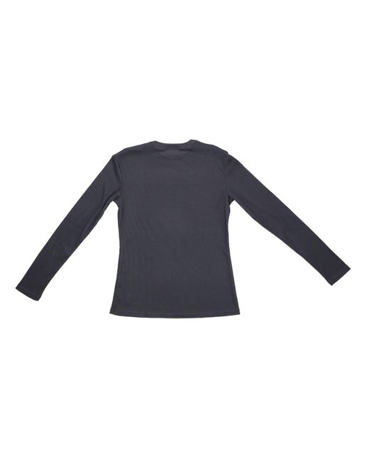 LA ROSE Blue Long Sleeve Ribbed T Shirt