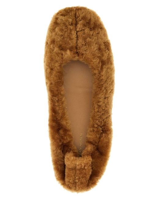 Dries Van Noten Brown Fur Ballet Flats