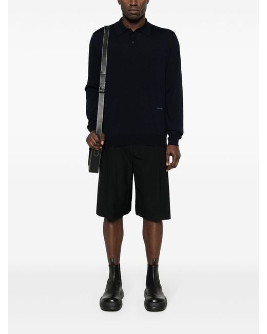 Lanvin Blue Merinos Polo Clothing for men