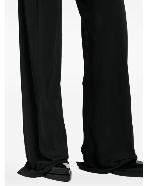 Rick Owens Black Bias Pantaloni Wide-Leg Trousers
