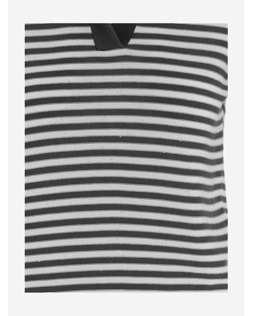 Bruno Manetti Black Cotton Blend Polo Shirt
