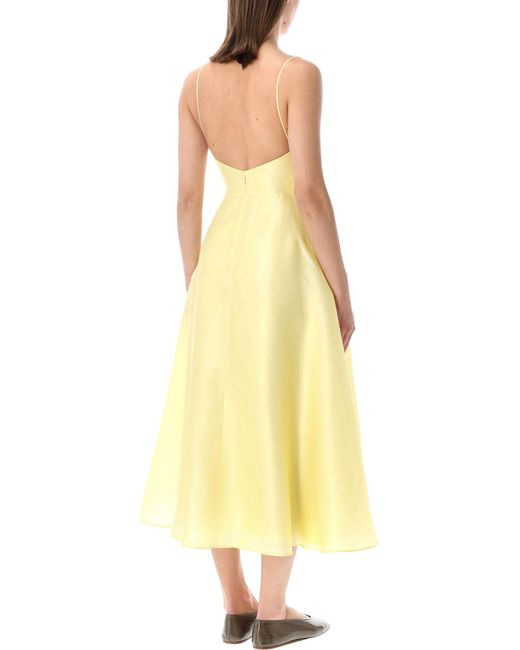 Alberta Ferretti Yellow Alberta Ferretti Silk Organza Midi Dress