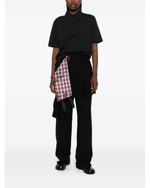 MM6 by Maison Margiela Black Logo Cotton Polo Shirt