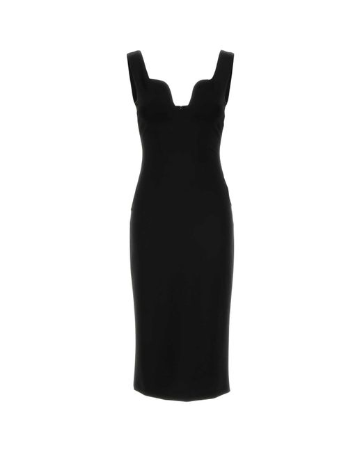 Giorgio Armani Black Stretch Viscose Blend Sheath Dress