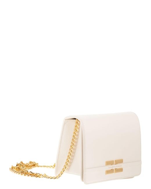 Elisabetta Franchi Natural Shoulder Bag With Logo