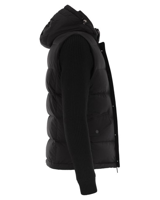Moorer Foscolo KNM Bomberjacke mit gestrickten Ärmeln in Black für Herren