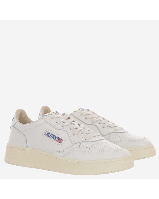 Autry White Medalist Low Leather Sneakers
