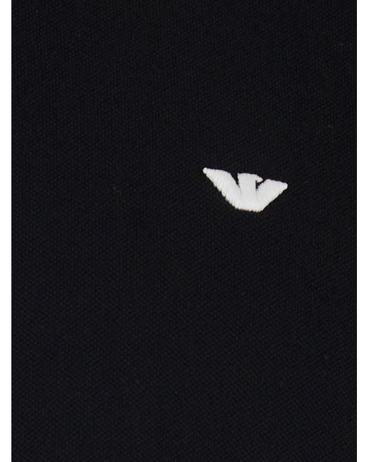 Emporio Armani Black Logo Cotton Polo Shirt