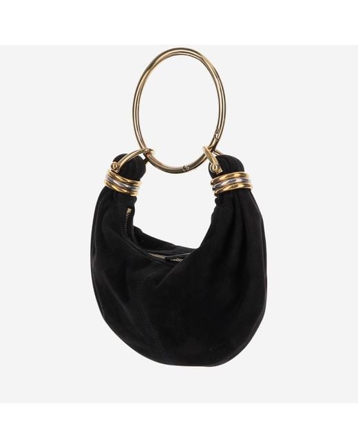 Chloé Black Mini Bracelet Hobo Leather Bag