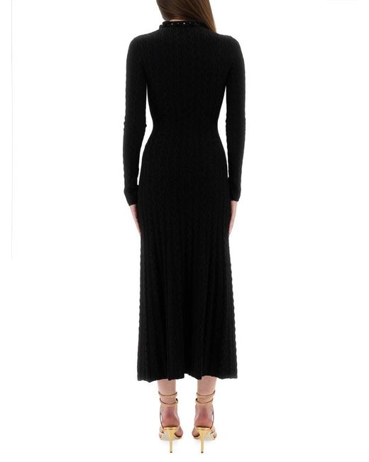 Rabanne Black Long Wool Dress
