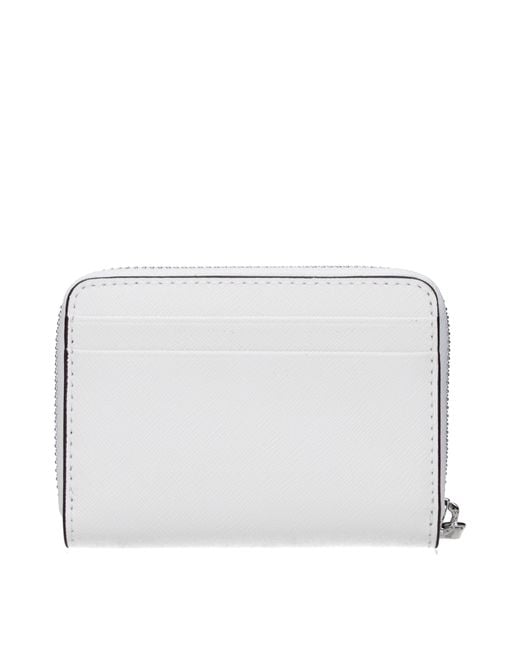 Michael Kors Gray White Leather Cardholder
