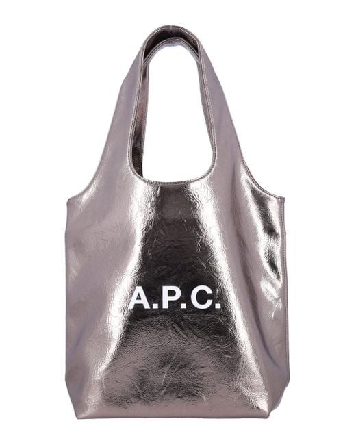 A.P.C. White Ninon Small Tote Bag