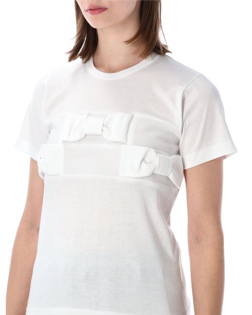 Comme des Garçons White Girl Bow Detail T-Shirt