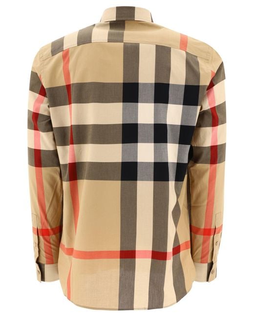 Burberry Brown Checkered Cotton Shirt for men