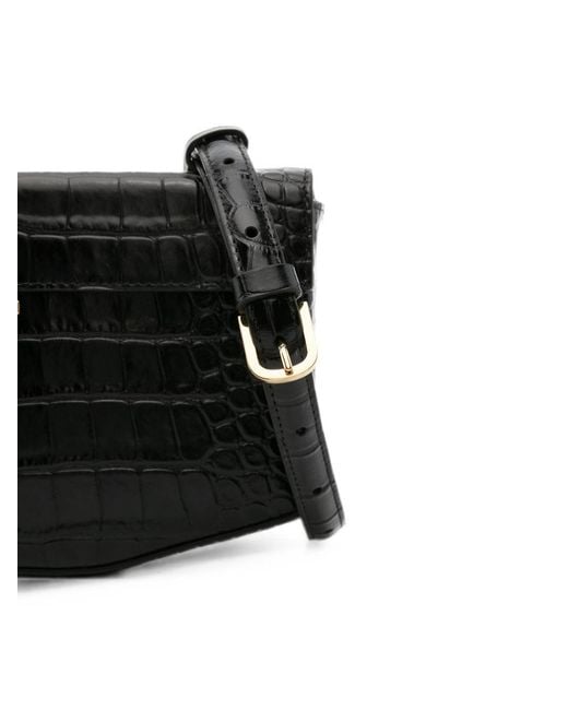 Totême Black Clip Leather Shoulder Bag