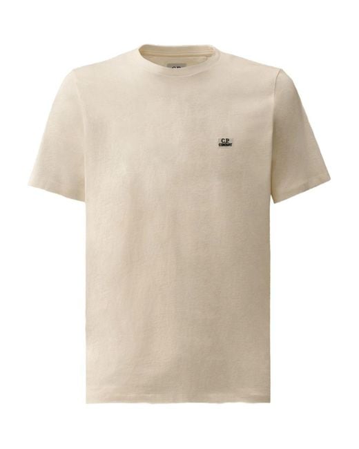 C P Company Natural T-Shirt With Logo for men