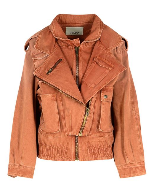 Giacca Di Cotone Arancione "Aneli" Di di Isabel Marant in Orange