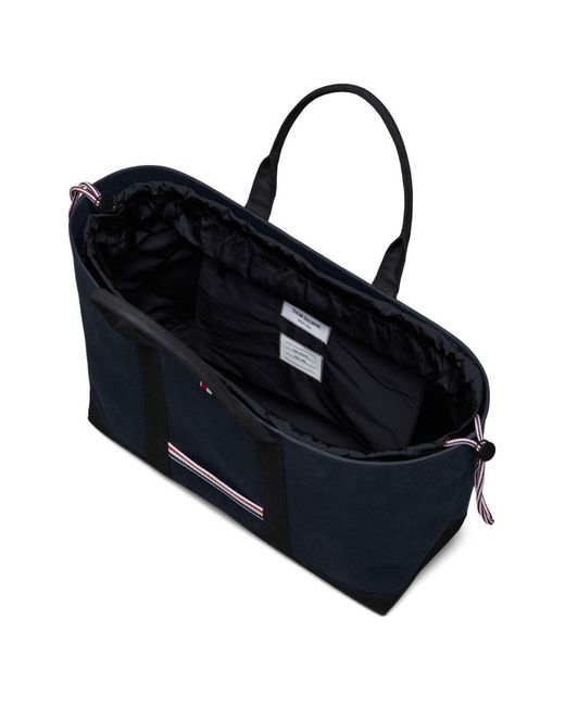 Thom Browne Blue Tool Medium Leather Tote