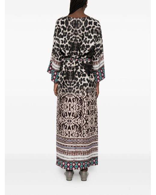 Pierre Louis Mascia White Printed Silk Dress